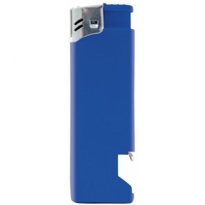 Werbeartikel Feuerzeug blau individuell bedruckbar Flaschenöffner Kapselheber